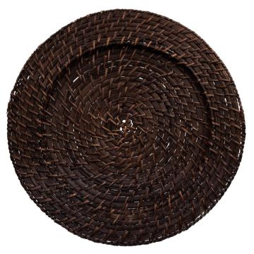 Image of 13" Round Brown Rattan Charger